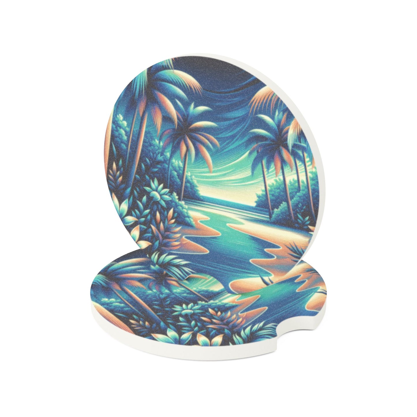 Soapstone Car Coaster - Neon Paradise