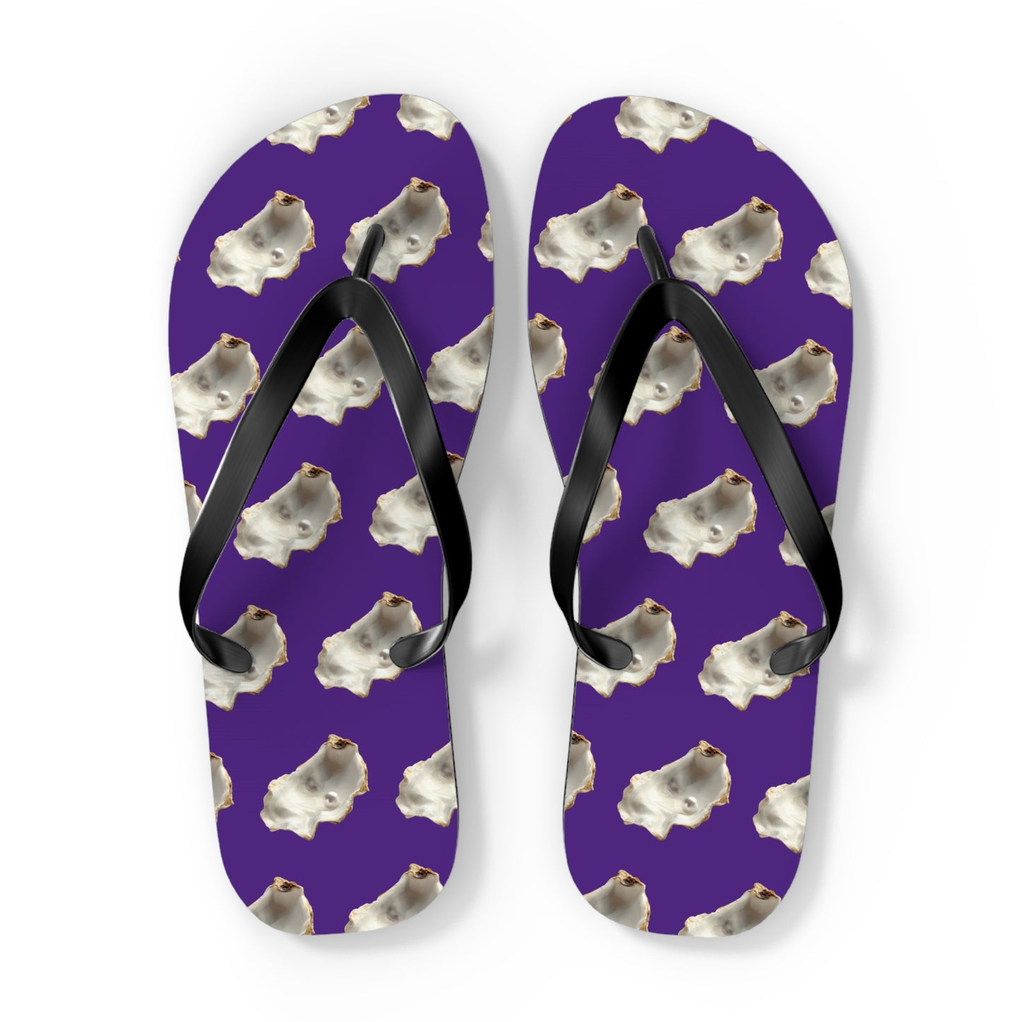 Flip Flops - White Pearl Oyster, purple