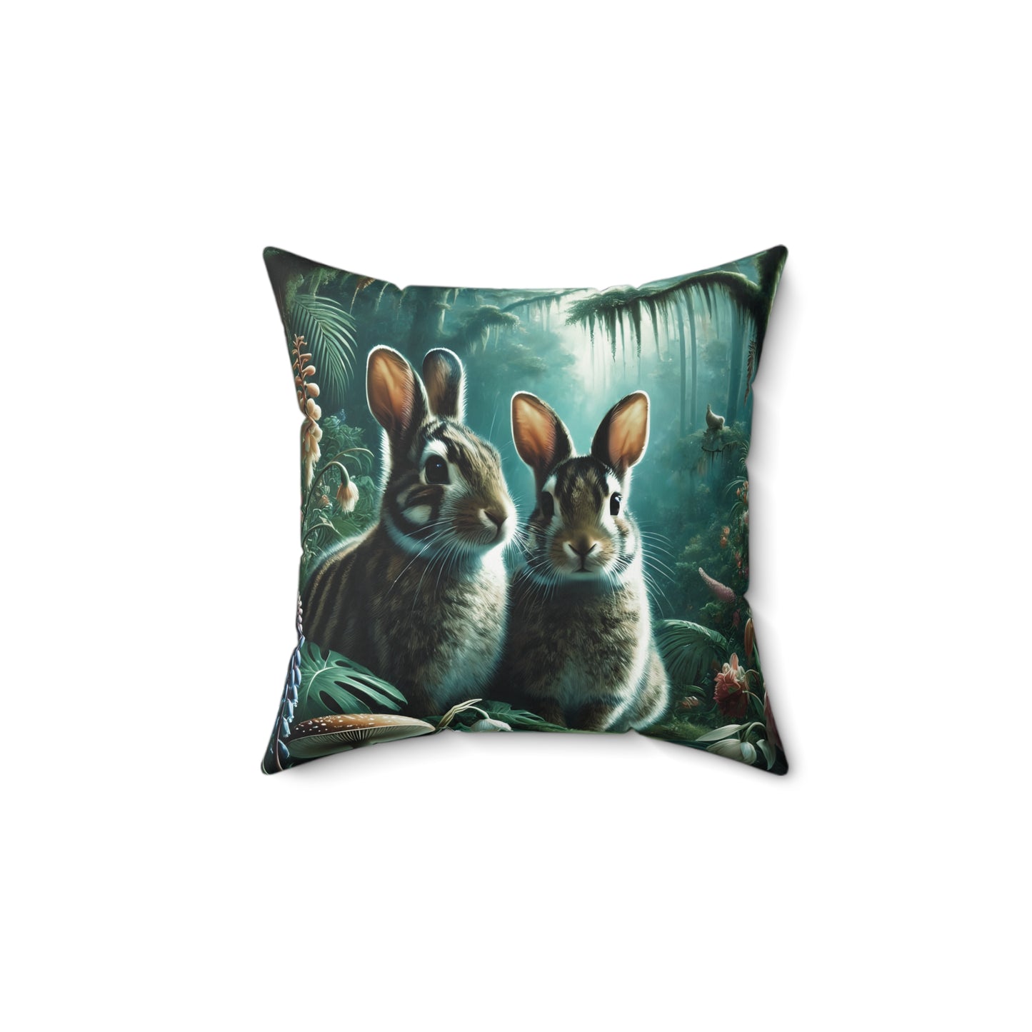 Decorative Pillow - Accent Cushion, 4 Sizes /Tropical Sumatran Rabbits/Tundra