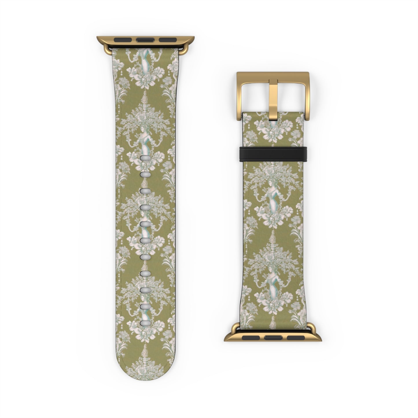 Apple Watch Band - Pearl Lady Toile, highland green