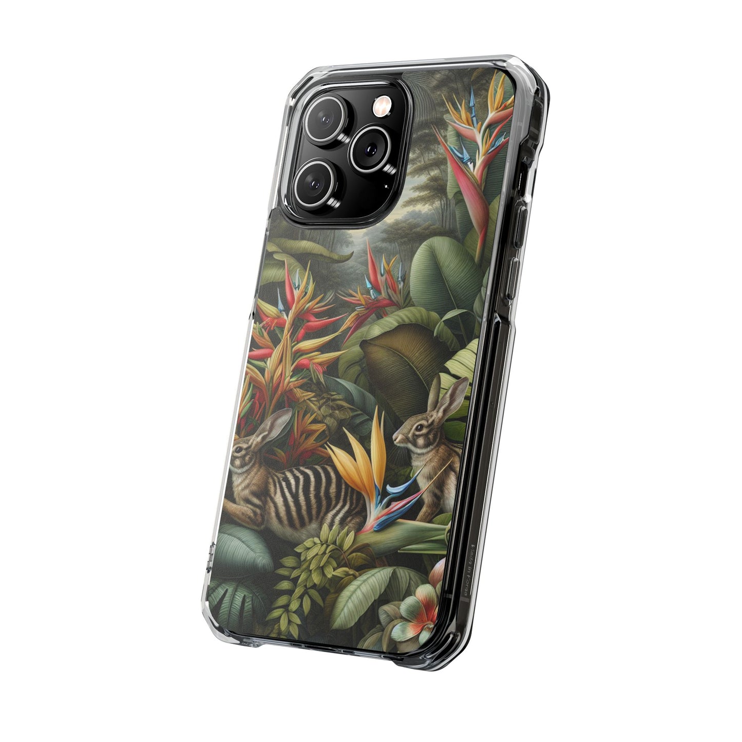Rainforest Rabbit Outing Magnetic Clear Phone Case, Many Models