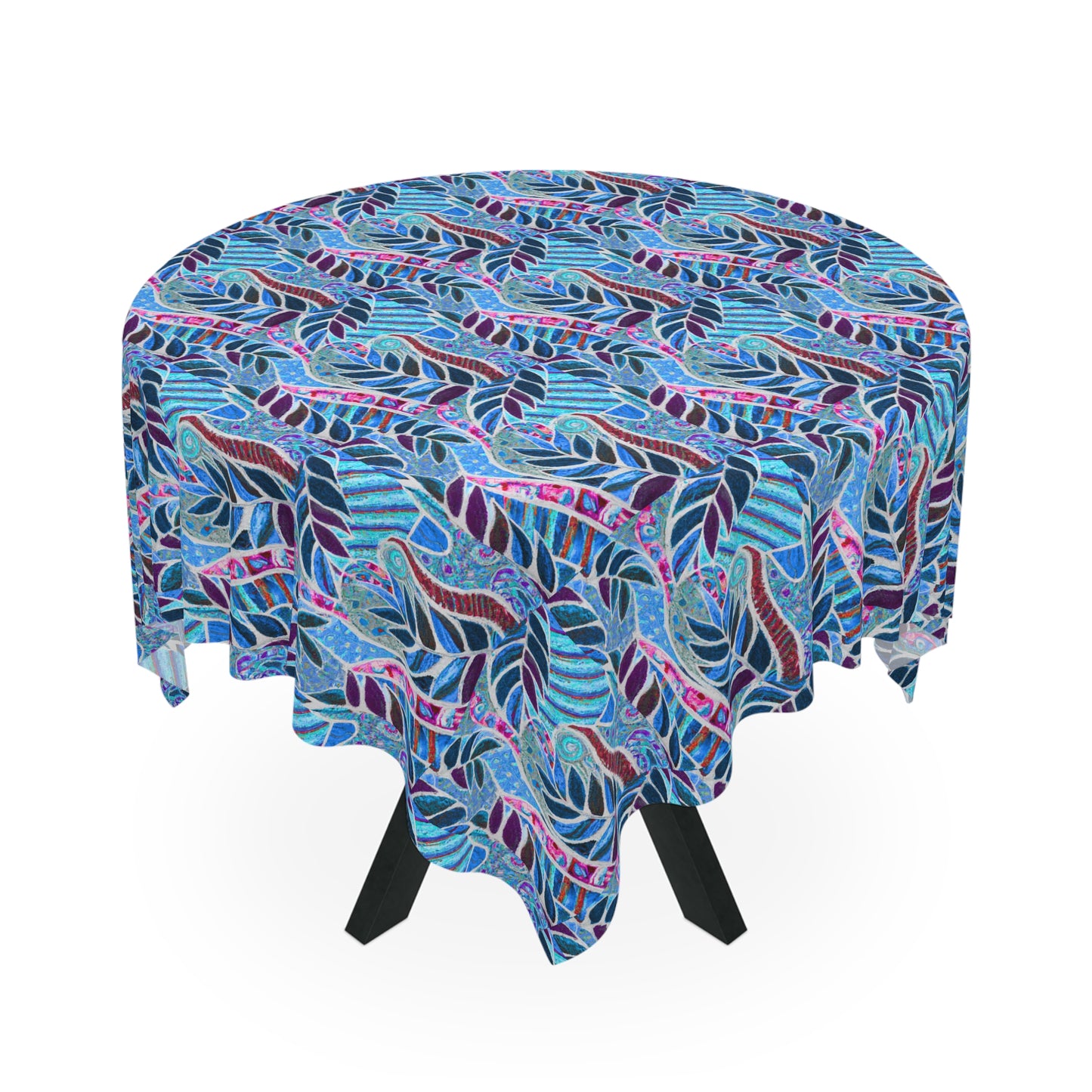 Amazon Whimsy/Blue Square Tablecloth, 55" x 55"