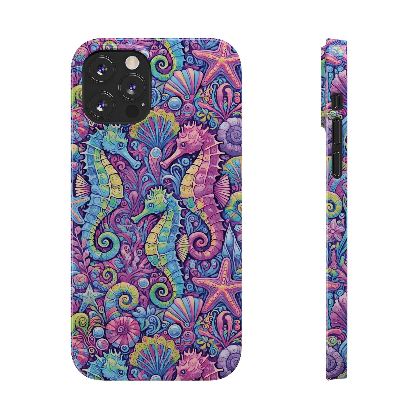 Slim Phone Cases - Seahorses, Fantasy POP