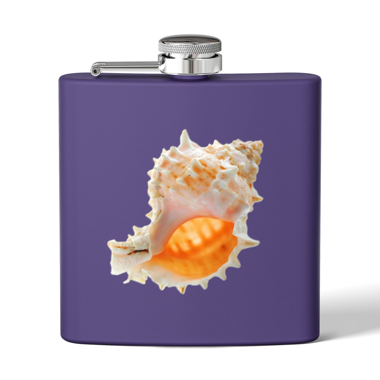 Tropical Stainless Steel 6 oz. Flask, Many Colors  – Real Conch Shell