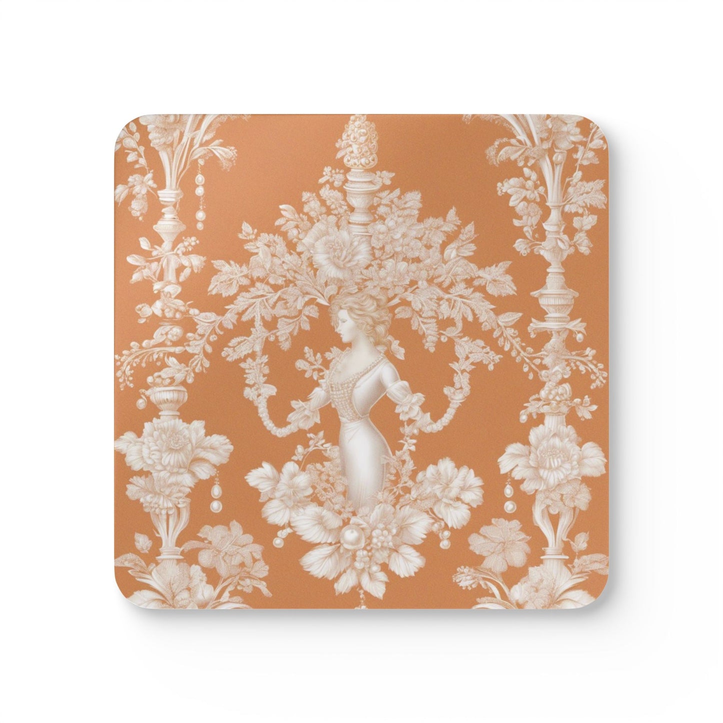 Coaster Set - Pearl Lady Toile, Melon