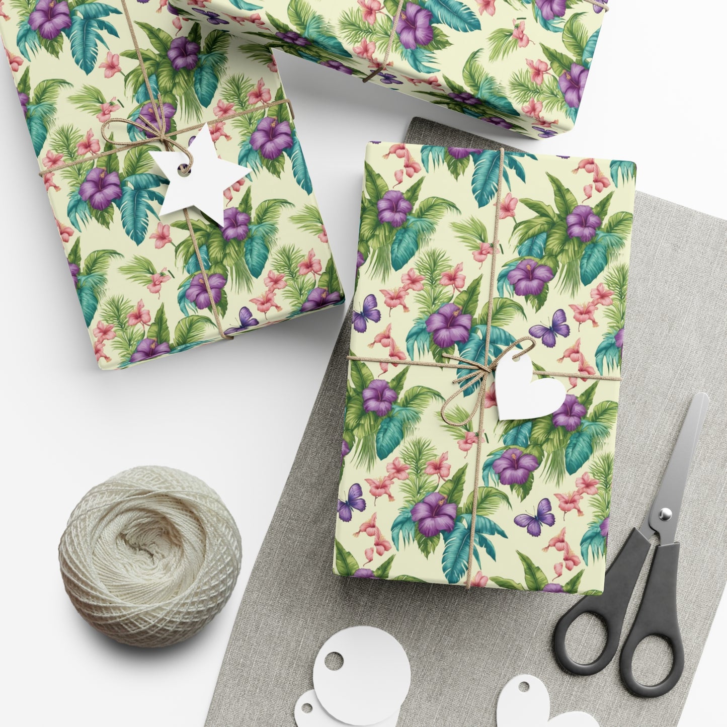 Wrapping Paper - Tropical Gift Wrap for All Occasions / 3 Sizes, 2 Finishes / Mary's Garden Toile