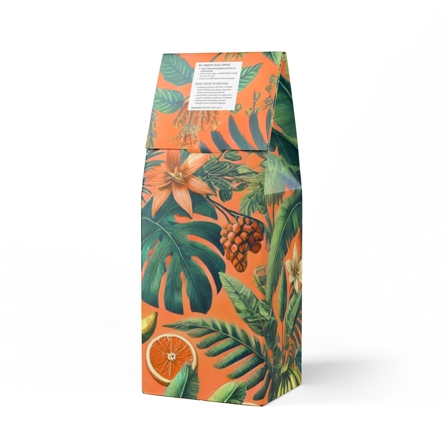 Citrus Bay Blend™ (Medium Roast) Specialty Grade Craft Coffee / Palms and More Tropical Fruit, White