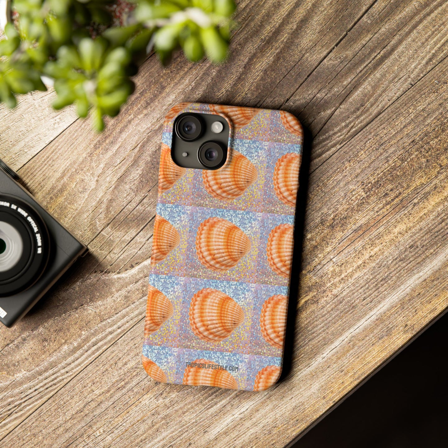 Slim Phone Cases - Disco Orange Scallop