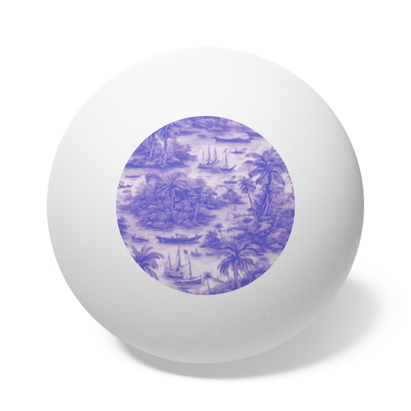Tropical Paradise Ping Pong Balls - 6 Pack with Tropical Toile Purple