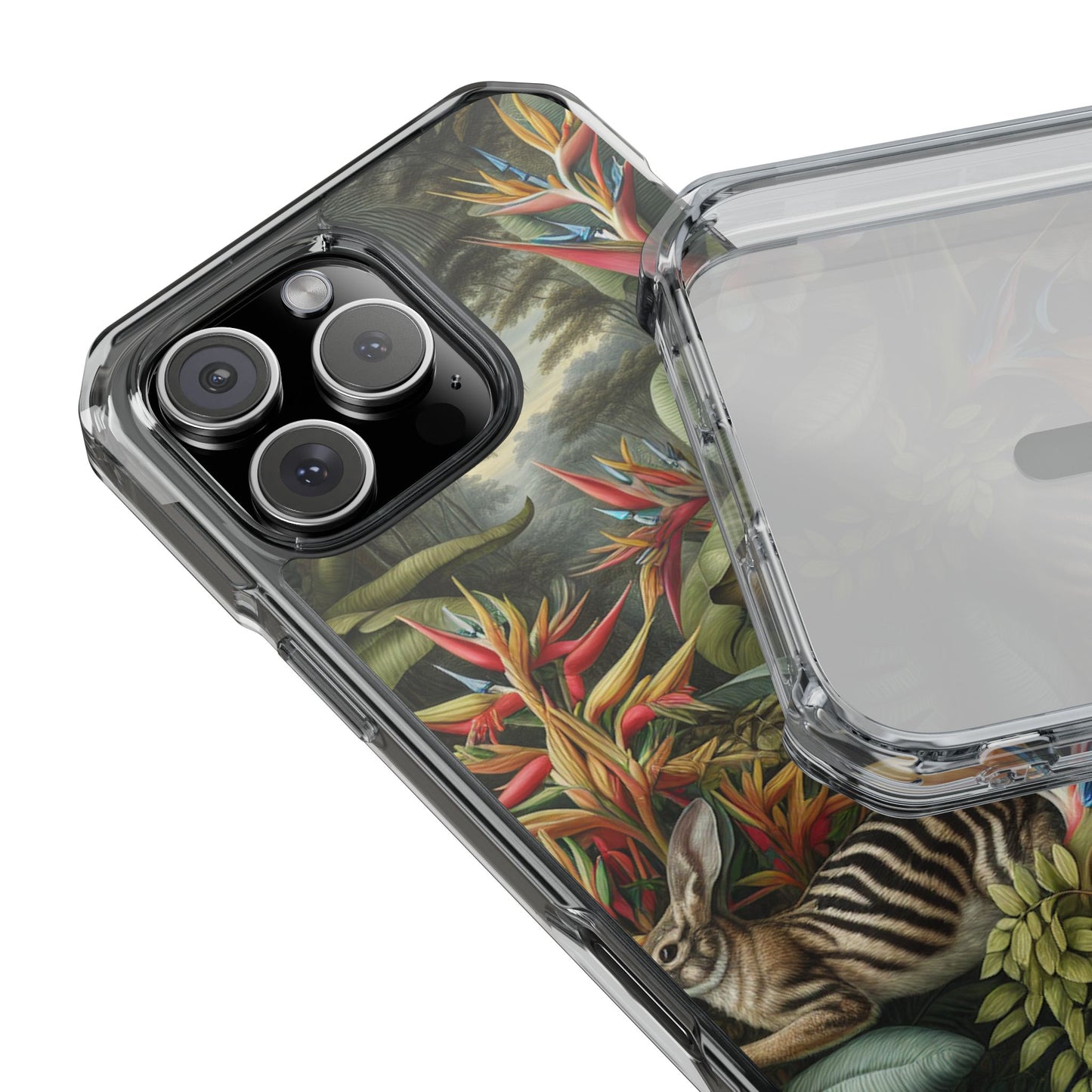 Rainforest Rabbit Outing Magnetic Clear Phone Case, Many Models