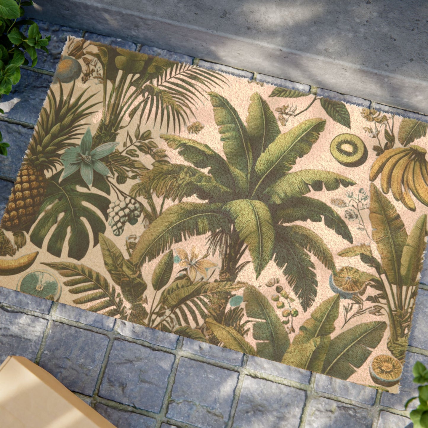 Tropical Doormat - Vibrant Coconut Fiber Entrance Mat / More Tropical Fruit