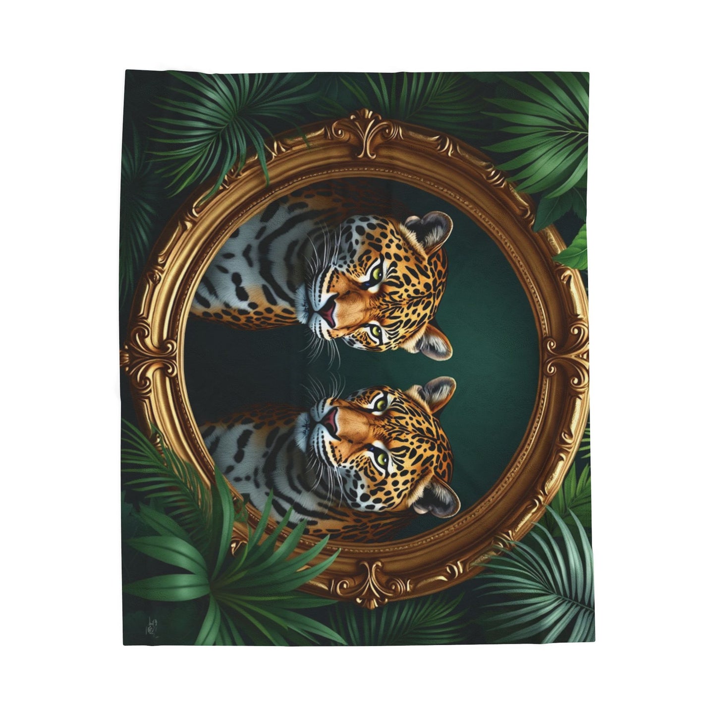 Tropical Framed Jaguars Velveteen Plush Blanket - Cozy Home Decor for Big Cat Lovers
