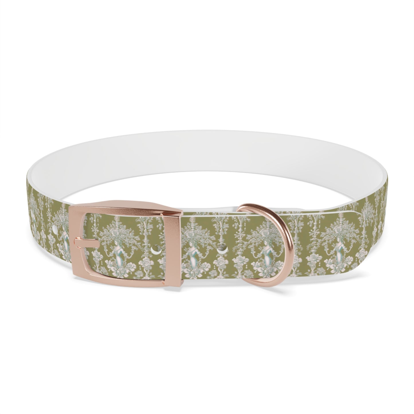 Dog Collar - Pearl Lady Toile, highborn green