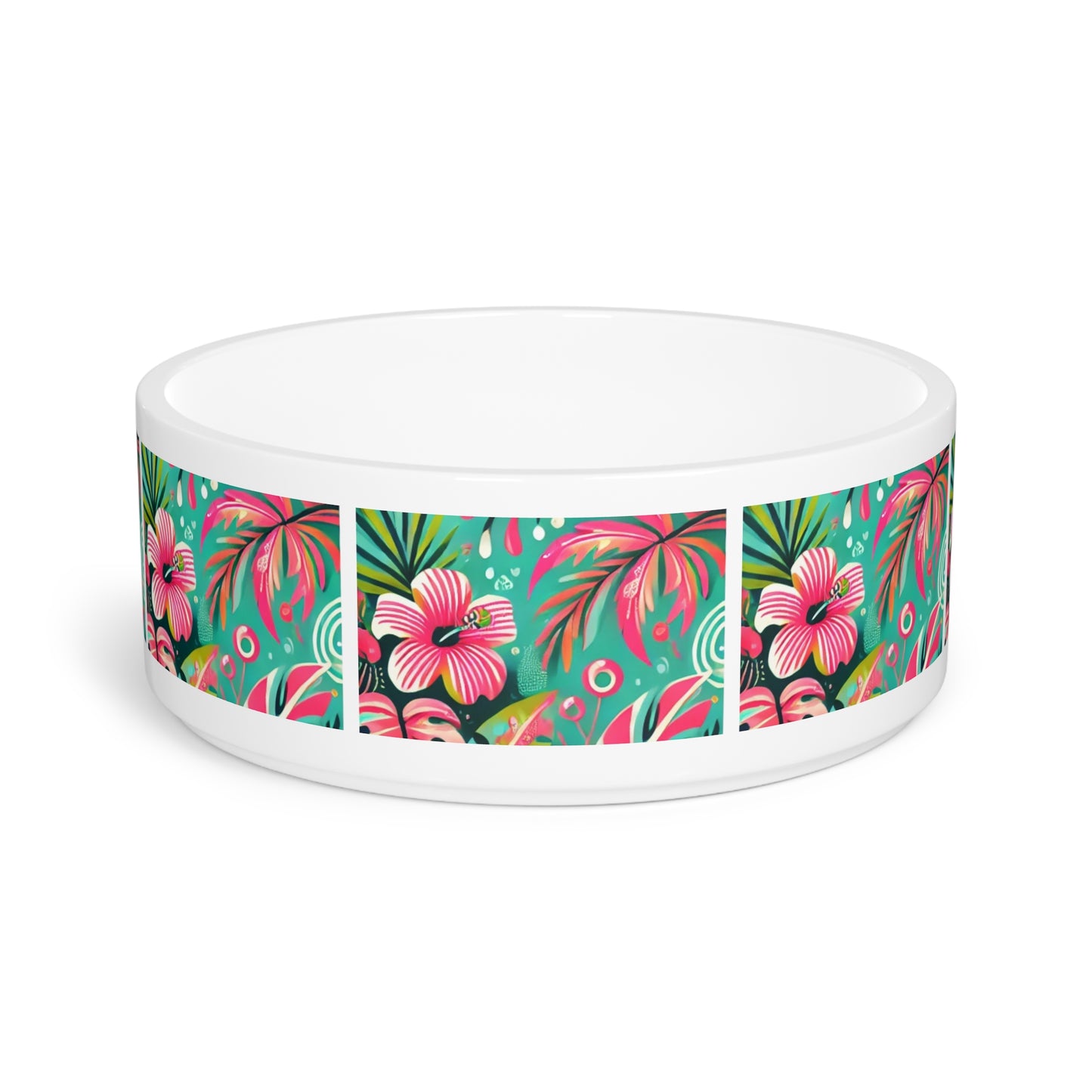 Pet Bowl, Pink Hibiscus