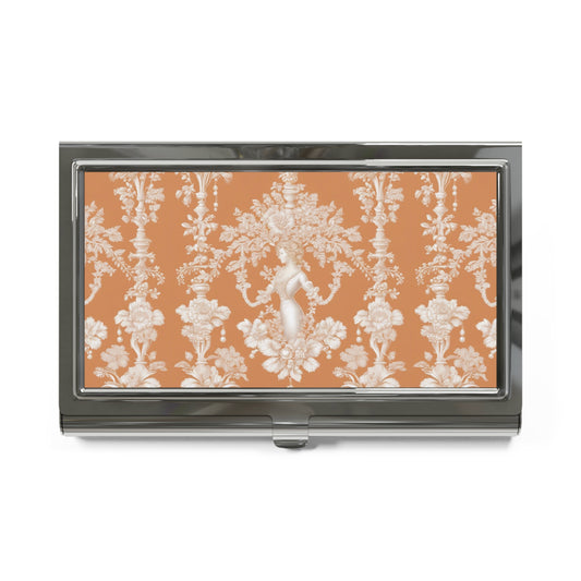 Business Card Holder/Case - Pearl Lady Toile, Melon