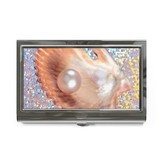 Business Card Holder/Case - Disco Peach Pearl Oyster