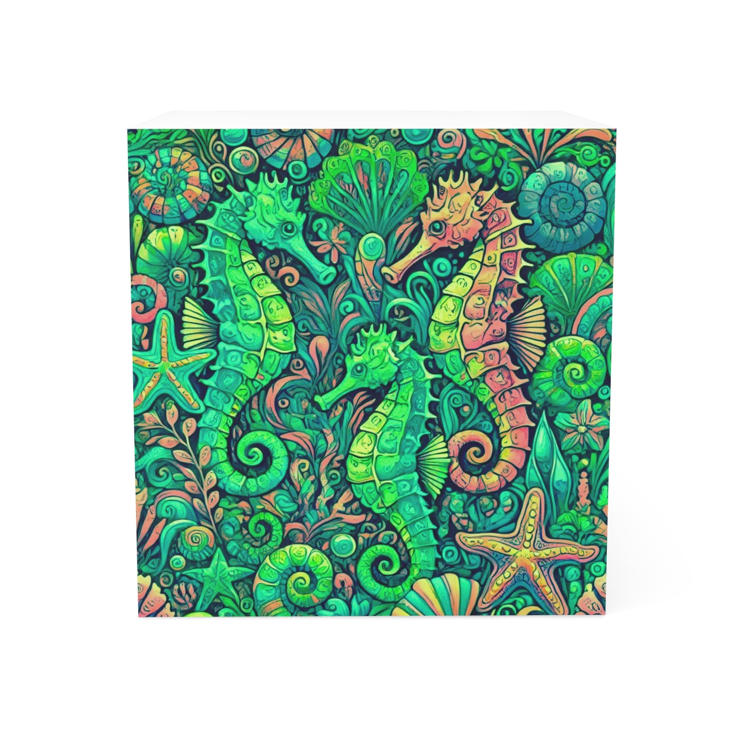 Note Cube - Seahorse Trio/Hot Lime