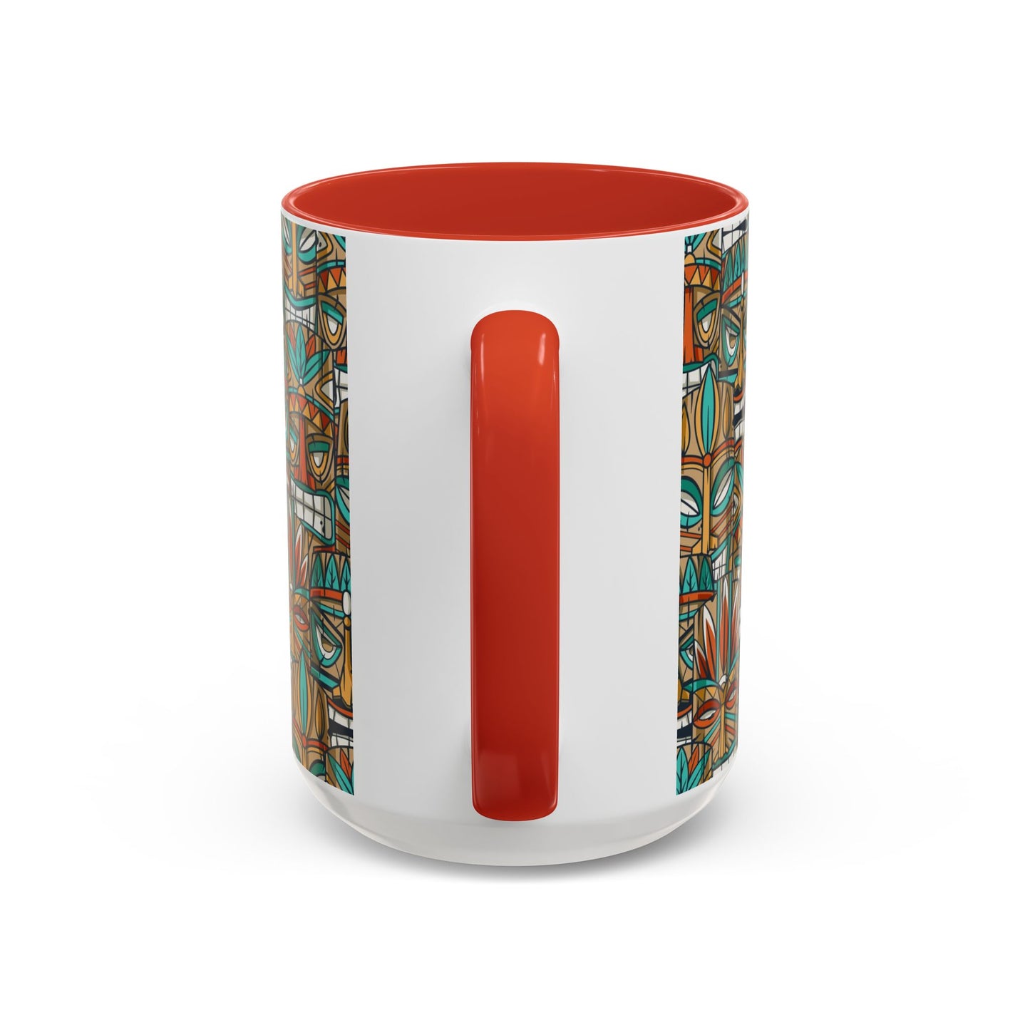 Accent Coffee Mug (11, 15oz), 8 Colors - Turquoise Tiki Party