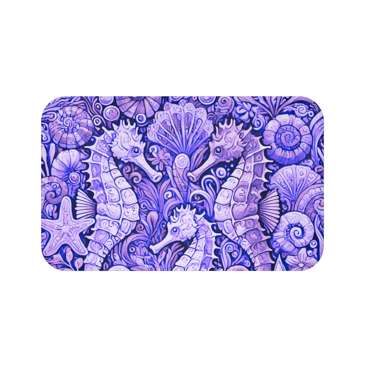Seahorse Trio/Amethyst Bath Mat, 2 Sizes - Tropical Vibes for Home Decor