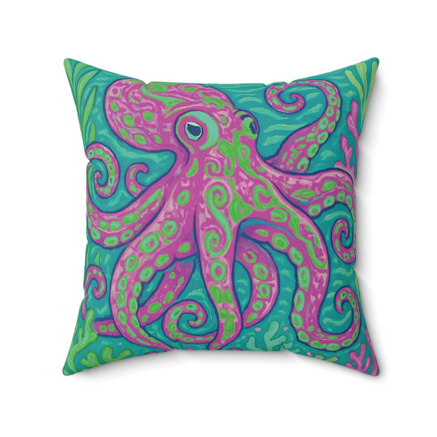 Decorative Pillow - Accent Cushion, 4 Sizes / Octopus Kraken Joe, Purple