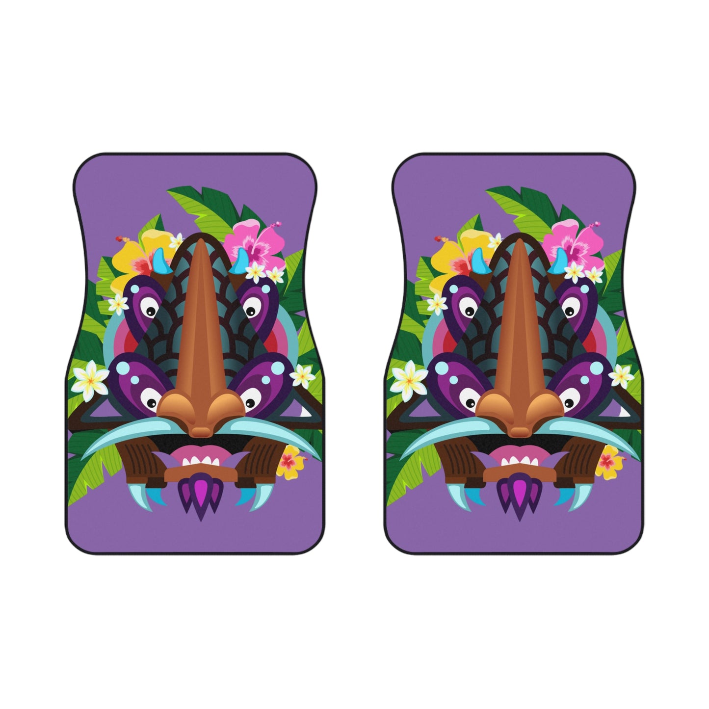 Tropical Tiki Boss MACRO Hake Car Floor Mats - SET of 2, light purple