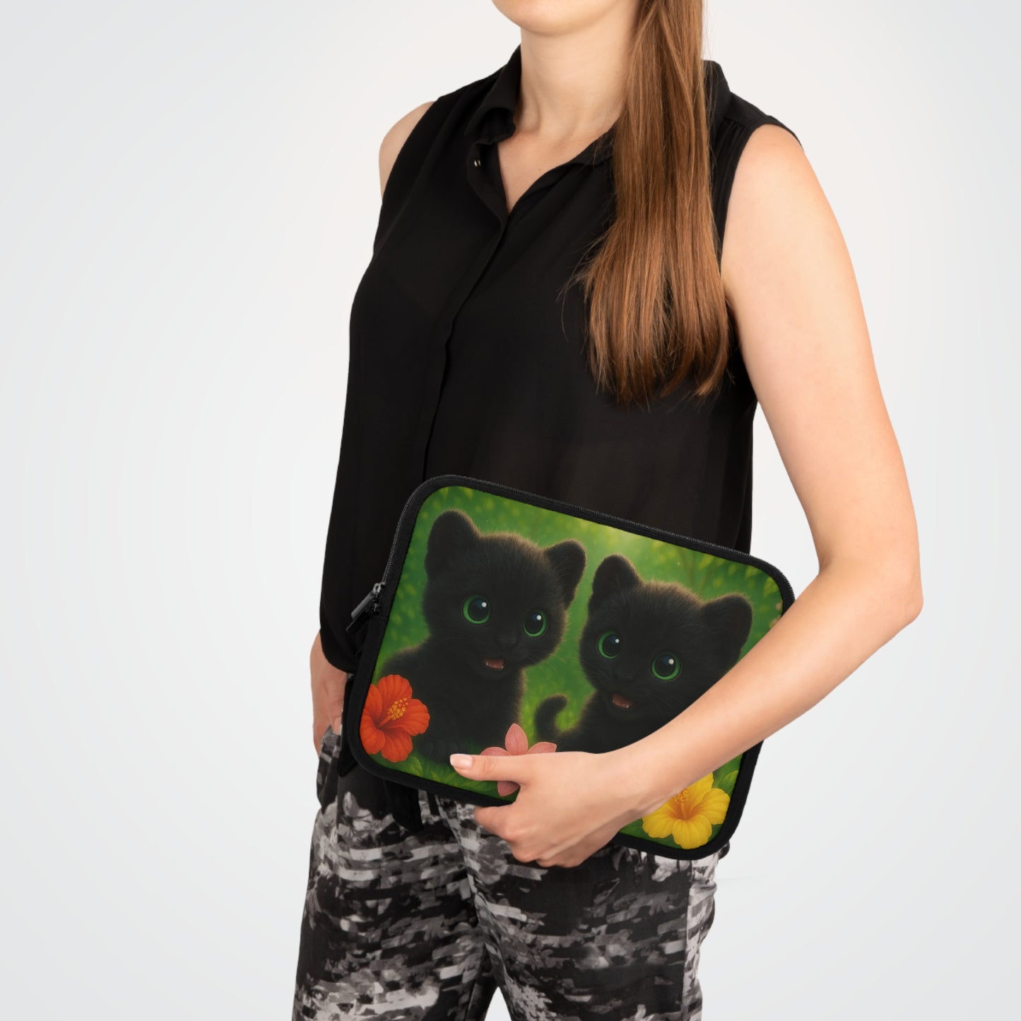 Tropical Laptop Sleeve, 5 Sizes - Perfect for Animal Lovers & Students / Baby Black Panthers