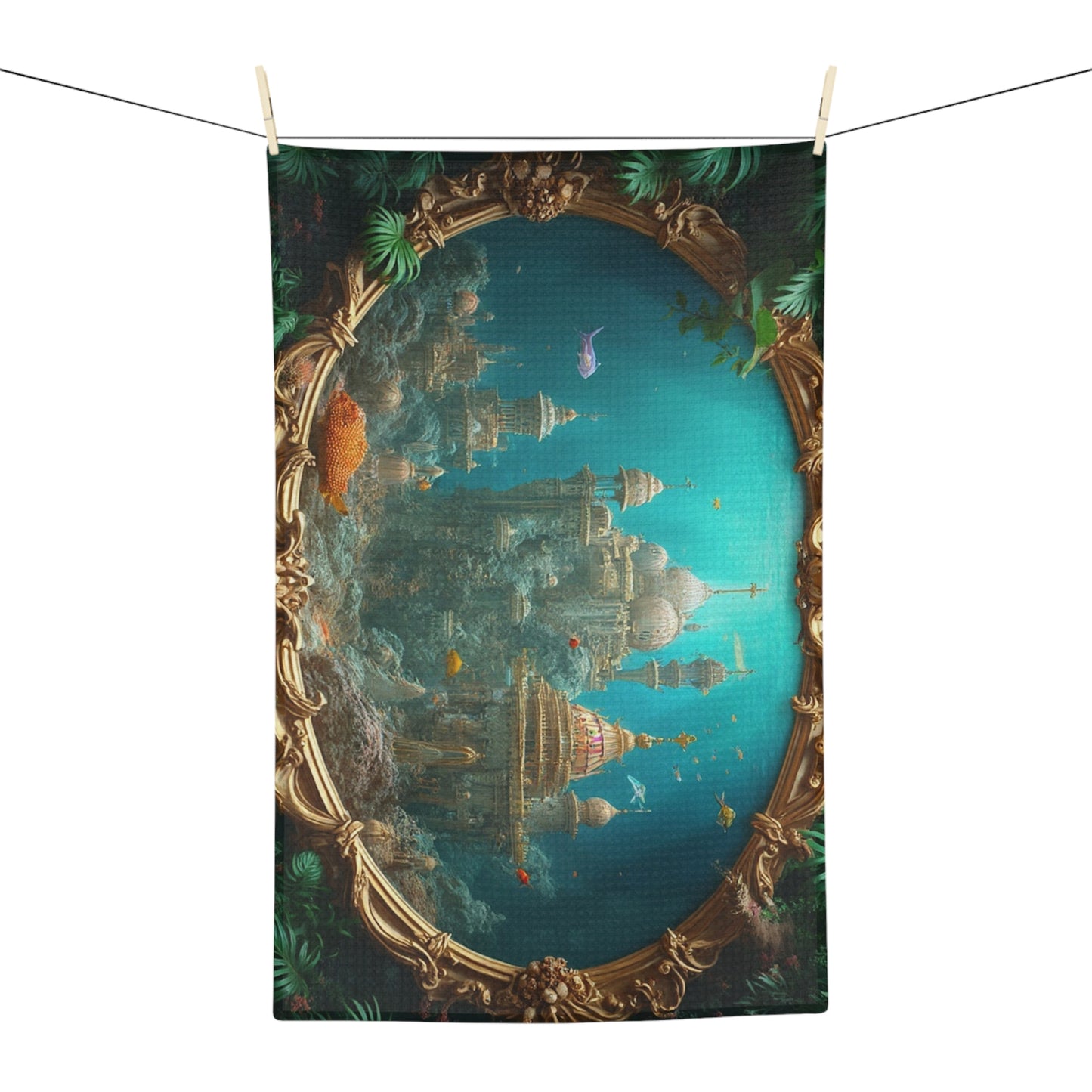 Microfiber Coffee/Tea Towel — Mermaid Palace, Agean Sea