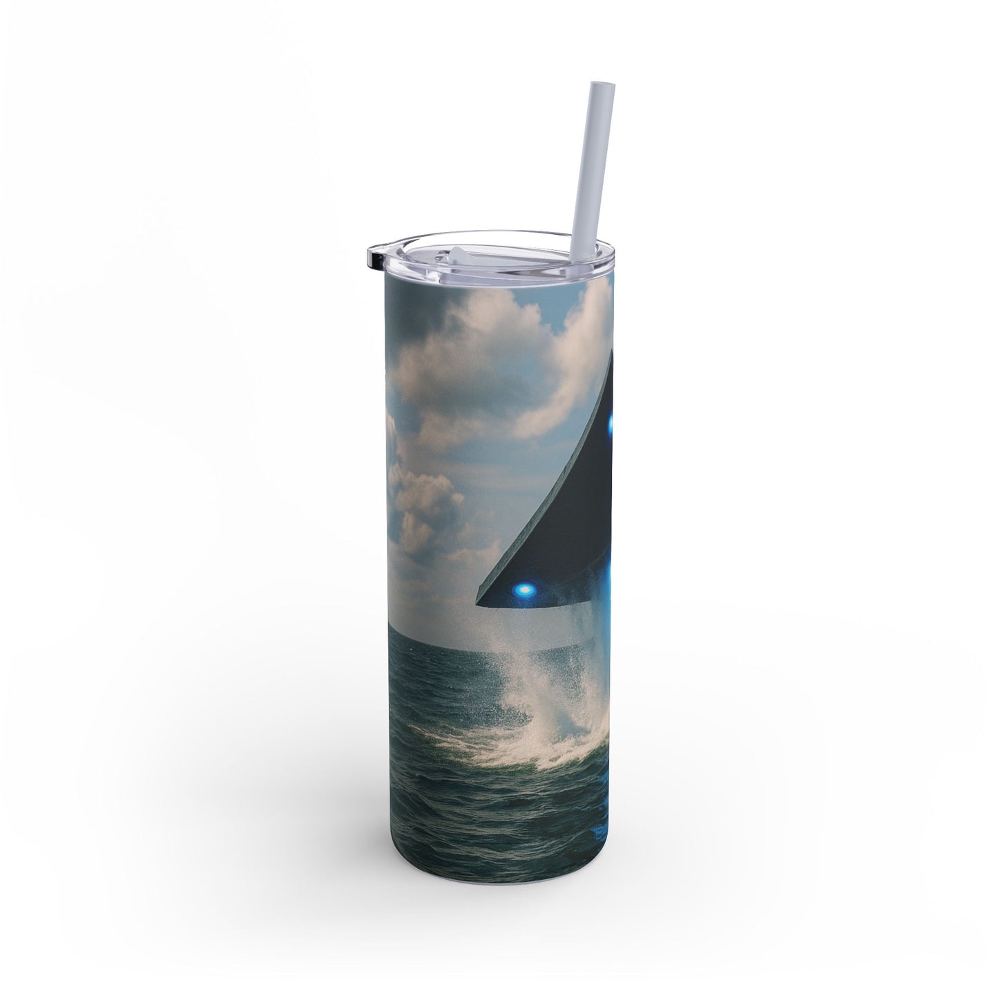 20oz Matte Tumbler, 7 Colors - Stylish Travel Cup -UFO and Dolphin