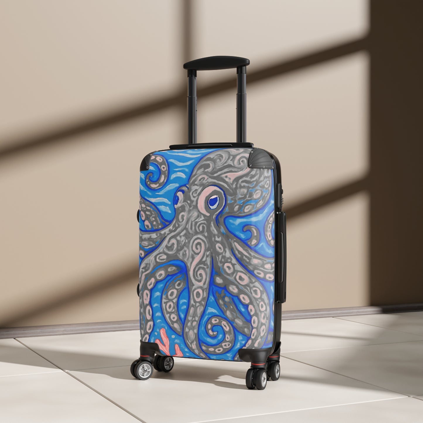 Tropical Suitcase - Stylish Travel Luggage for Adventurers / Kraken Joe, Slate
