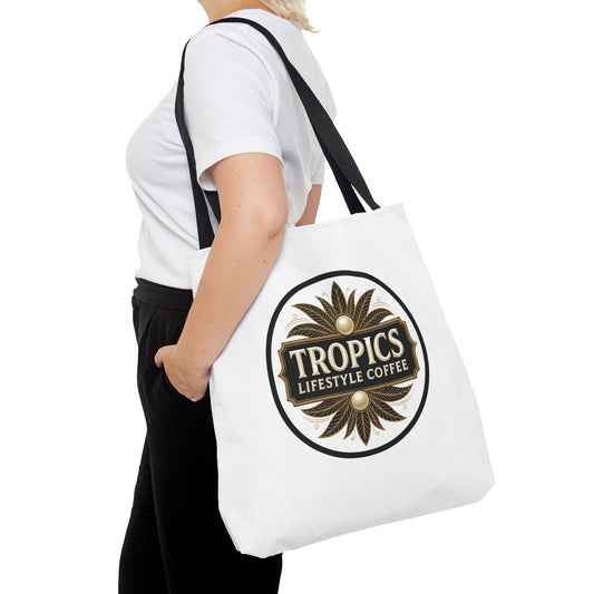 Tropics Lifestyle Coffee Tote Bag - 3 Sizes / White