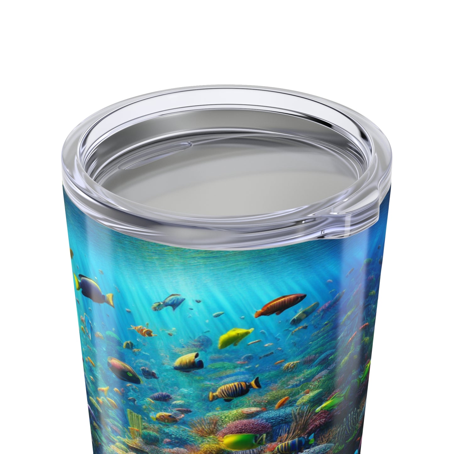 20oz Tropical Glossy Tumbler, Stainless Steel / Busy Coral Reef