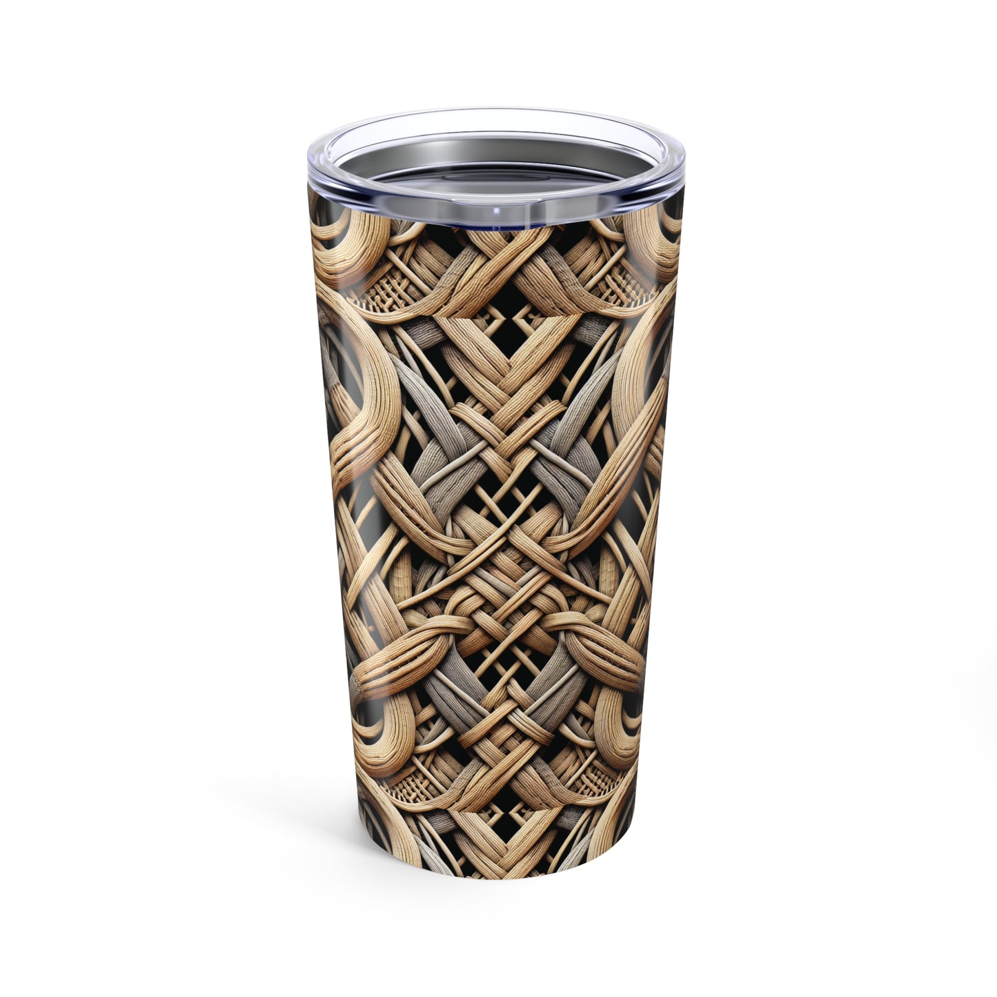 20oz Tropical Tumbler, Stainless Steel - Beach Wicker