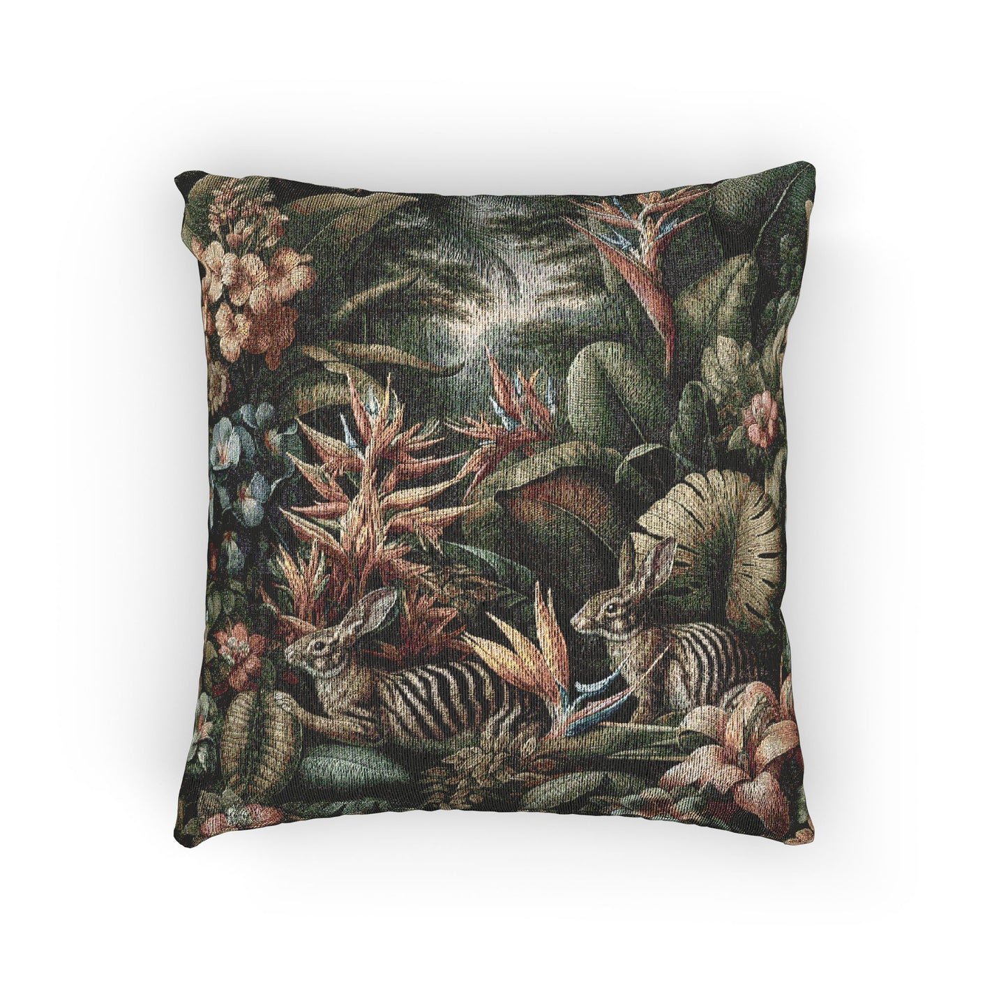 Woven Pillow, 17"W x 18"L - Rabbit Outing