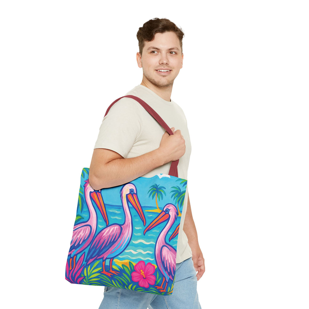 Beach Pelican Party Tote Bag - 3 Sizes