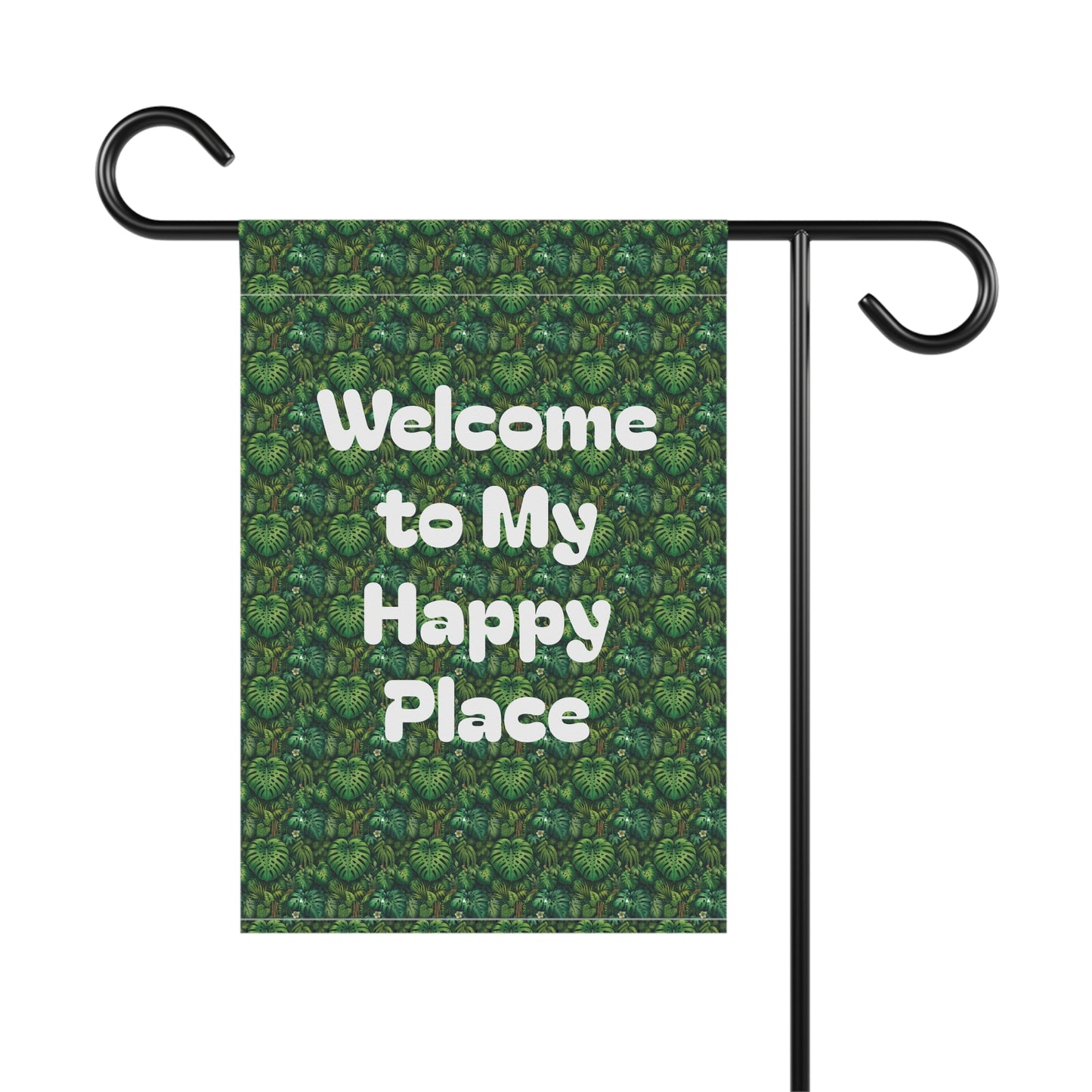 Tropical Garden Flag  - Perfect for Outdoor Decor / Welcome to My Happy Place