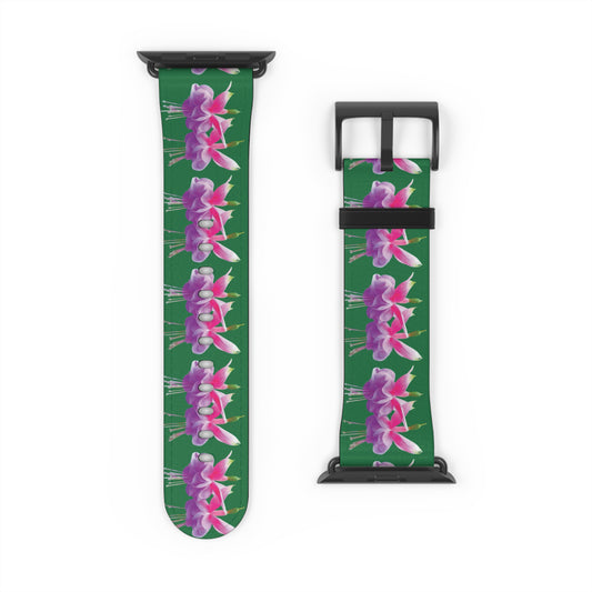 Apple Watch Band - Two Fuchsias, dark green