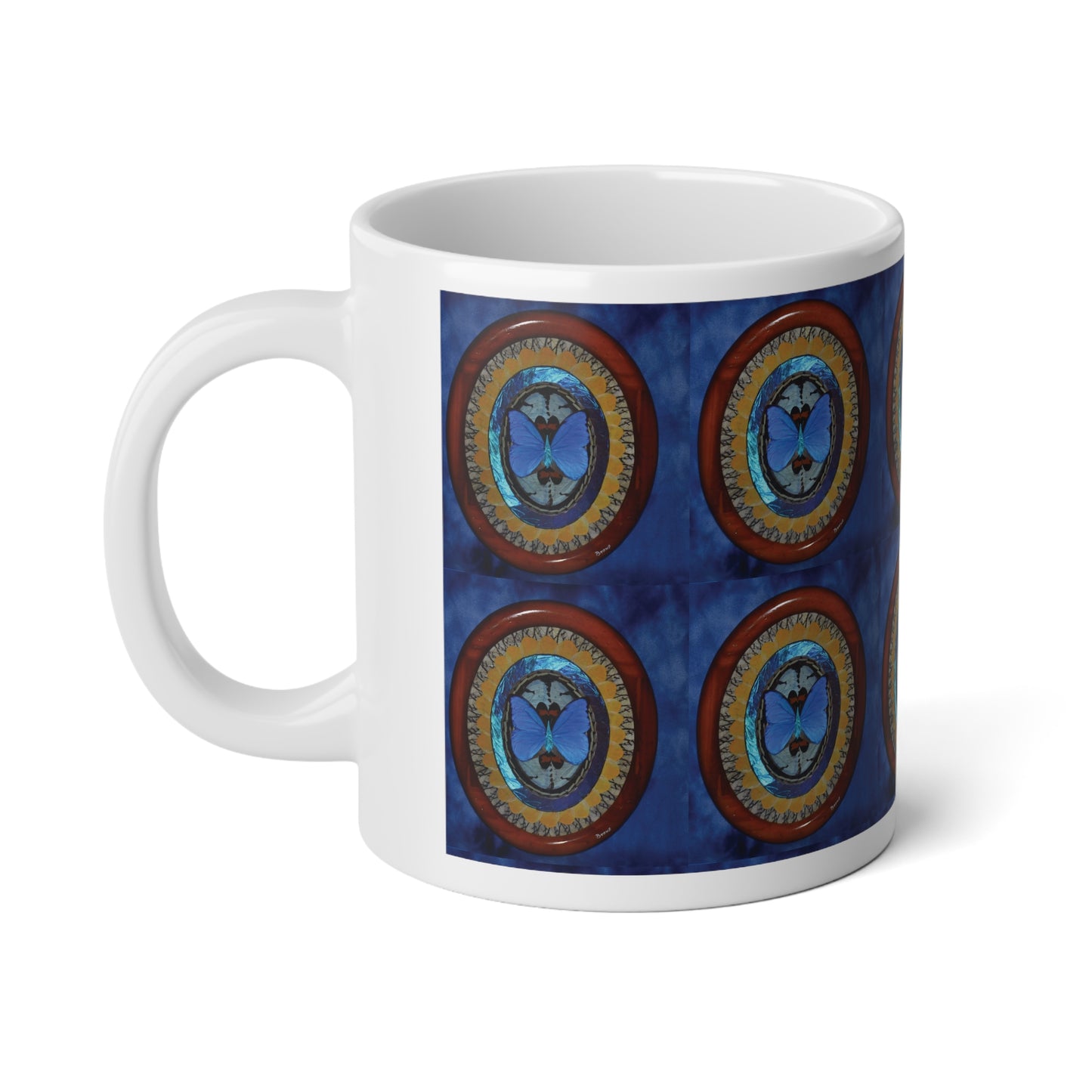 Jumbo Mug, 20oz, Vintage Butterfly Wing Wall Art | Tropical Coffee Cup