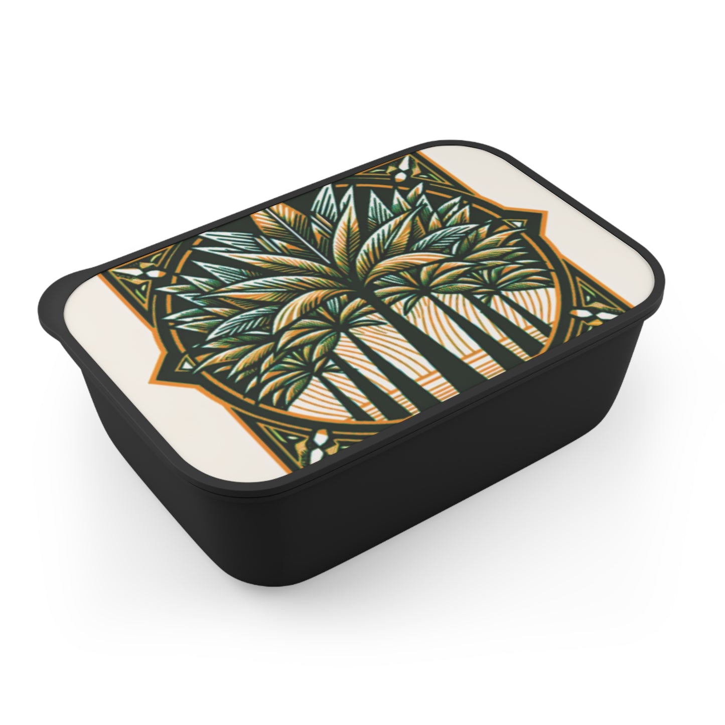 Bento Box with Utensils - Art Deco Palm #1