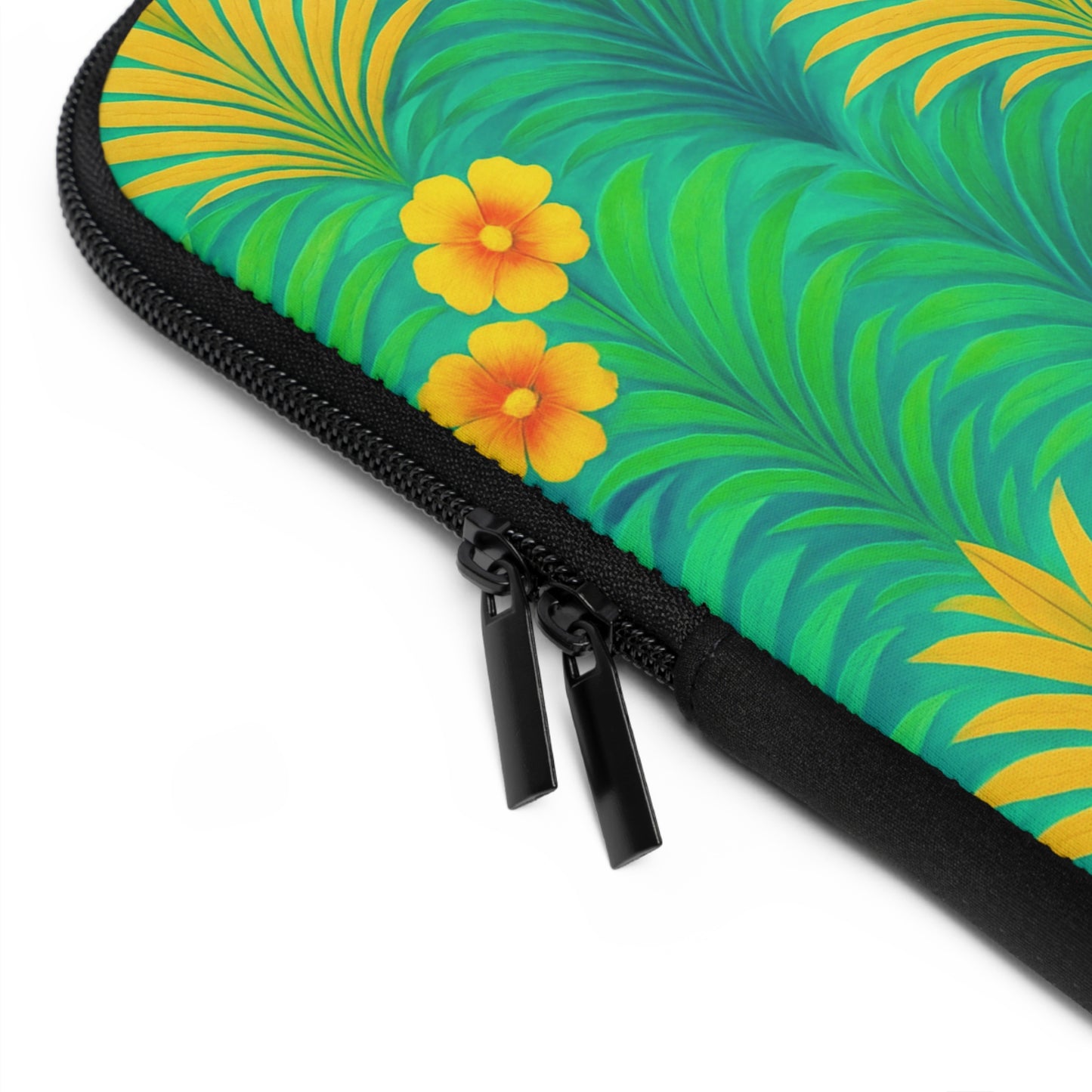 Tropical Laptop Sleeve, 5 Sizes - Perfect for Beach Lovers & Students / Sunrise Palms, Green