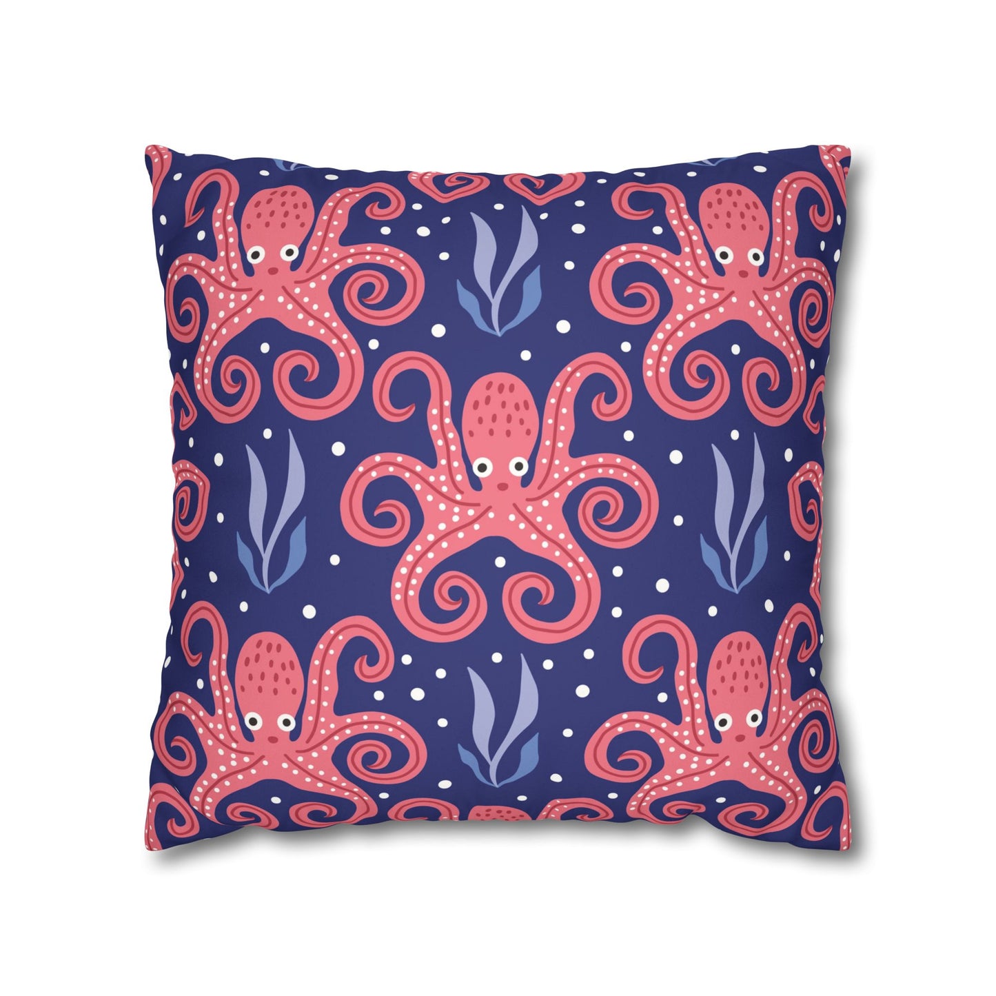 Faux Suede Square Pillowcase - Twisted Tentacle Octopus