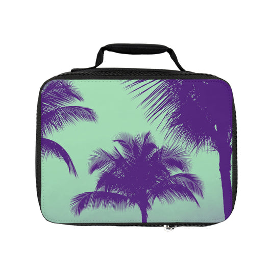 Palm Glow/Minty Lunch Bag - Eco-Friendly Insulated Tote, Adult and Child Lunchbox / Perfect for Picnics, Beach Outings