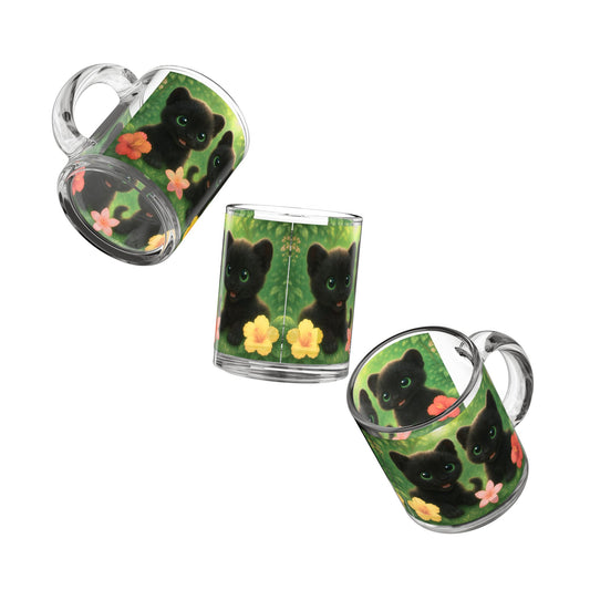 Baby Black Panthers Glass Mug - 10oz, Perfect for Rainforest Lovers