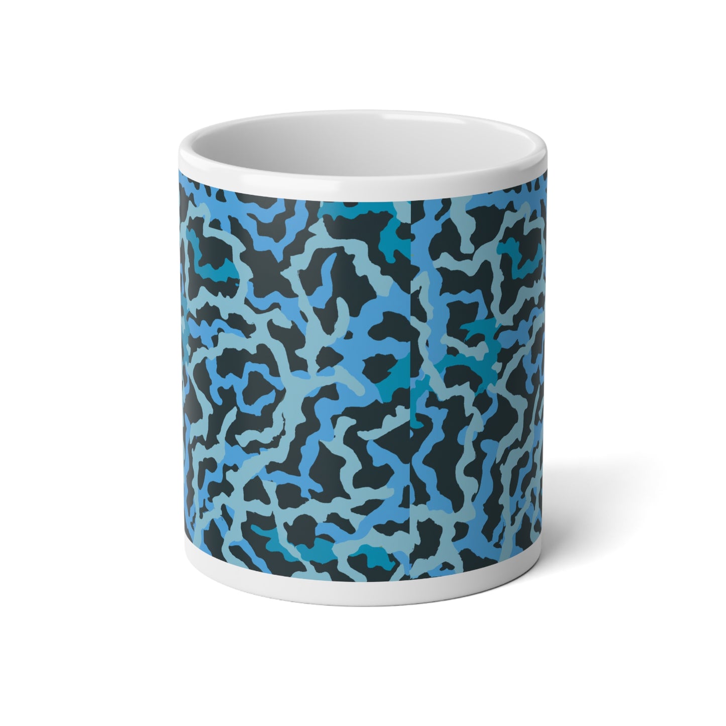 Jumbo Mug, 20oz, Coral Threads Blue | Tropical Coffee Cup