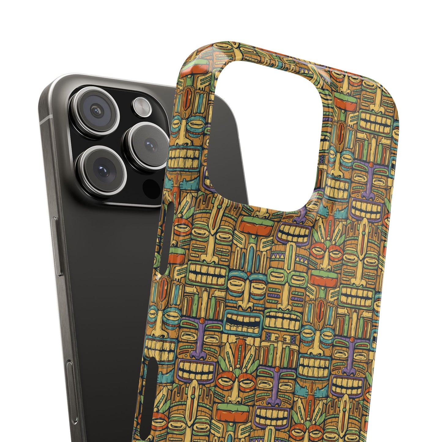 Slim Phone Cases - Colorful Tiki Party