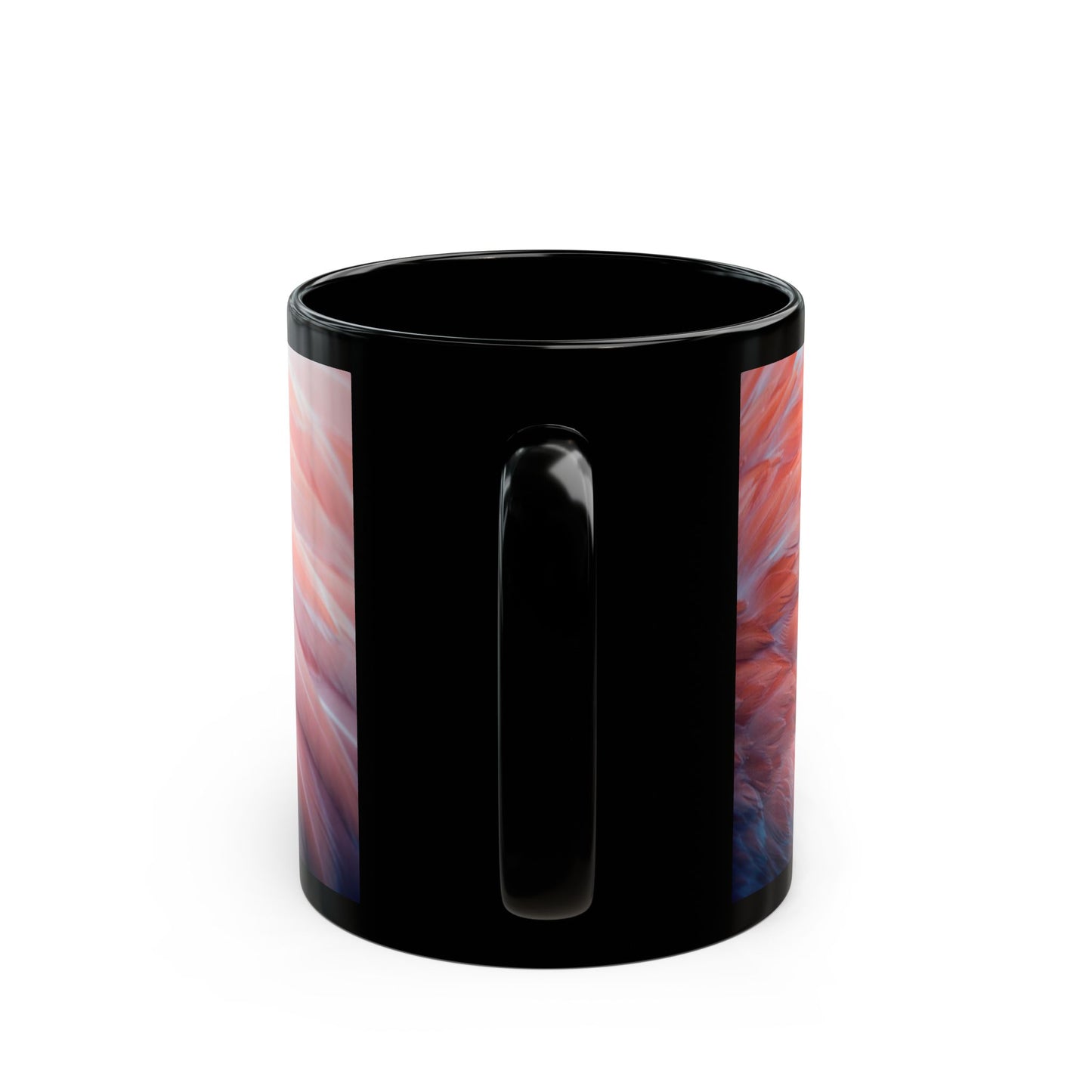 Real Flamingo Feathers Black Coffee Mug