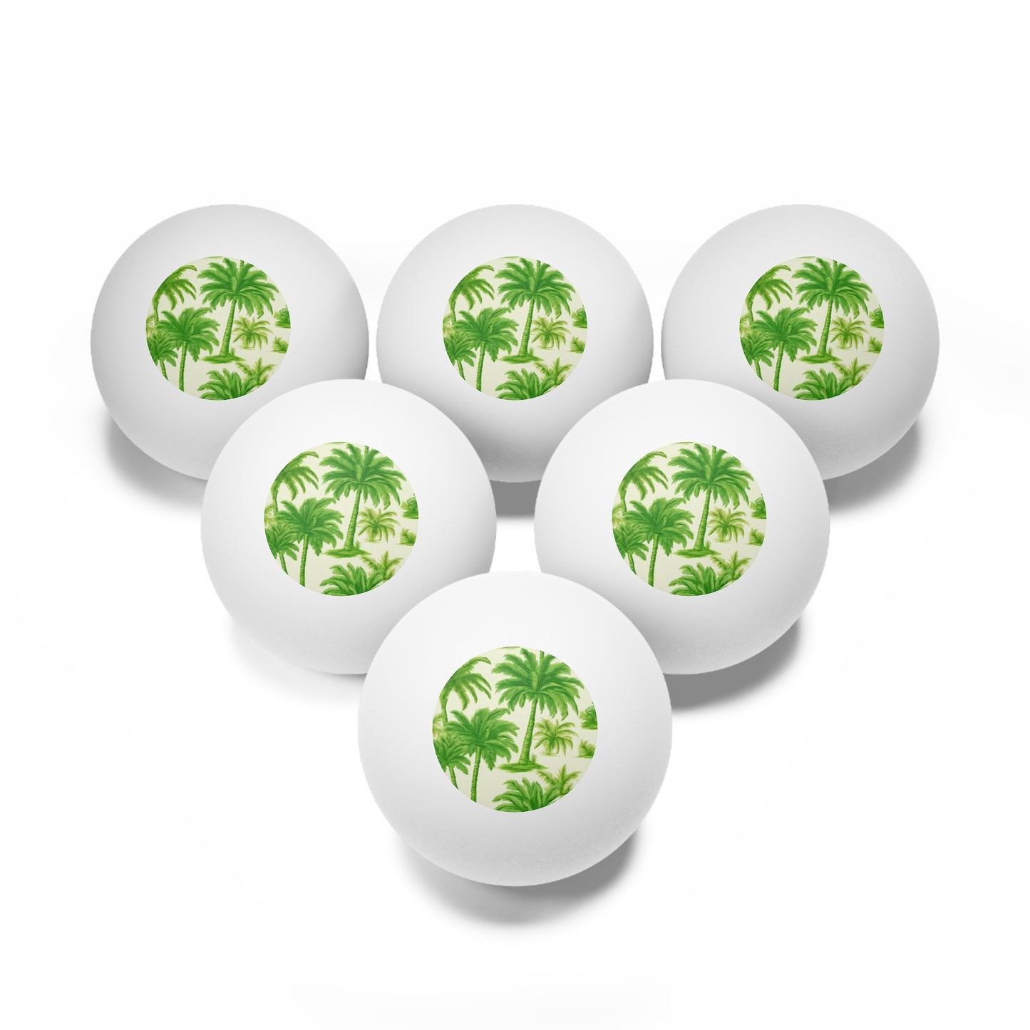 Tropical Paradise Ping Pong Balls - 6 Pack with Lime Palms