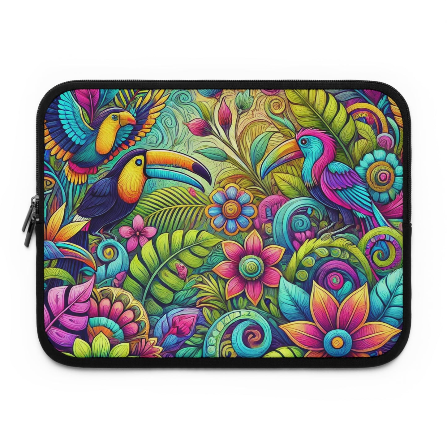 Tropical Laptop Sleeve, 5 Sizes - Perfect for Beach Lovers & Students / Rainforest Music