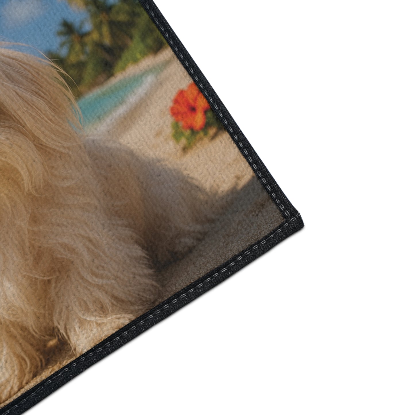 Heavy Duty Floor Mat, 5 Sizes – Tropical Area Rug for Home Décor / Puppy Ariel