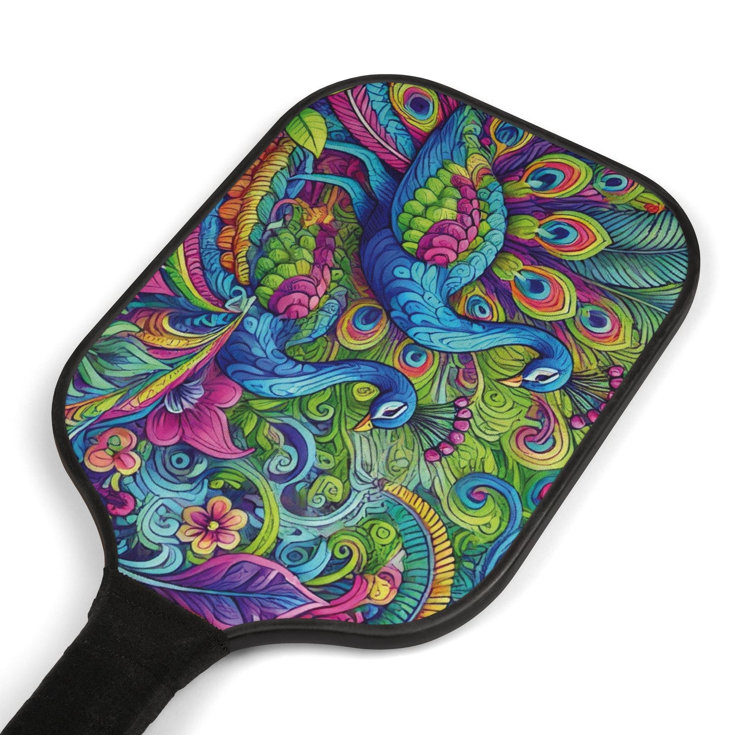 Tropical Pickleball Kit - Beach Vibe Paddles & Balls Set / Peacock Prism, Macro