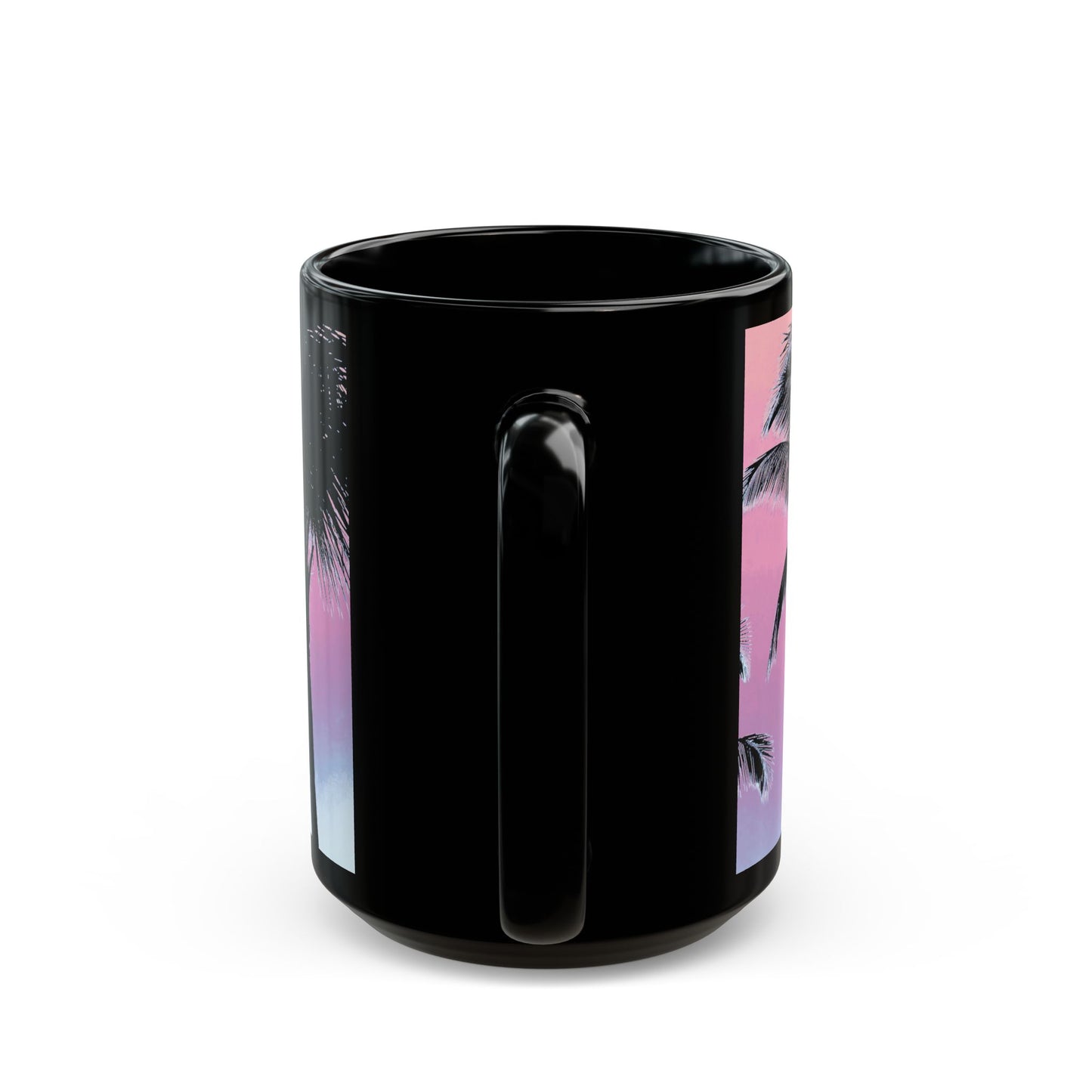 Black Coffee Mug - Palm Glow, Pastels
